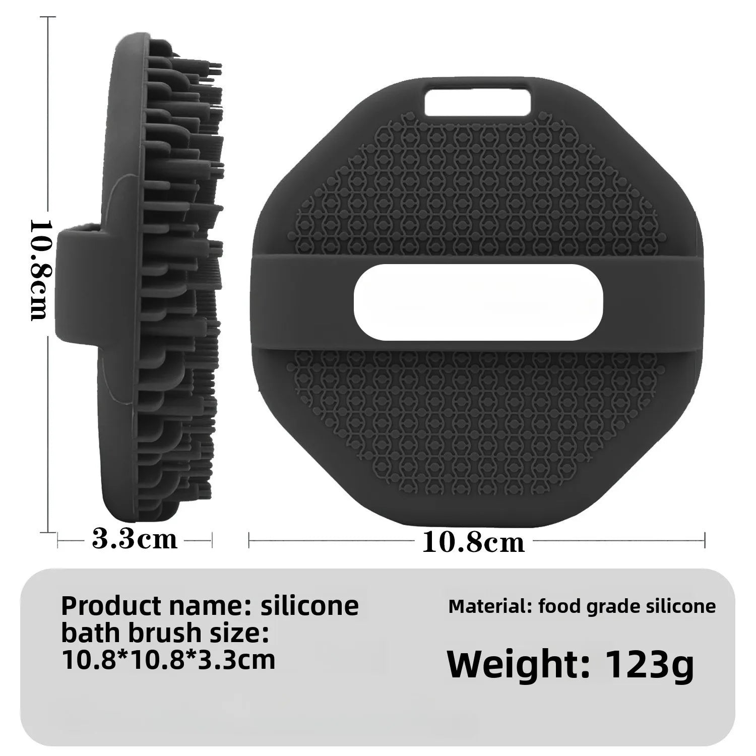 NEW Bath Soft Silicone Back Brush Bath Shower Sponge Scrubbing Brush with Handle Exfoliating Scrub Skin Exfoliating Brushes