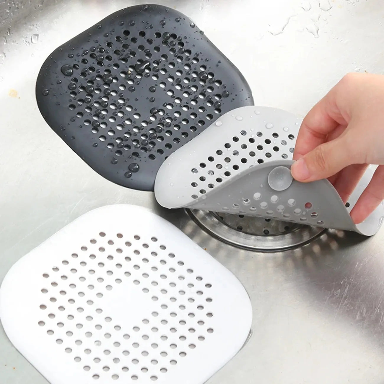 1/4pcs Shower Drain Plug Hair Catcher Stopper Kitchen Sink Strainer Sewer Silicone Bathroom Floor Bathtub Water Filter Home Tool