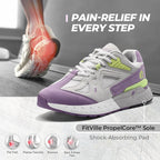FitVille Extra Wide Women's Walking Shoes Wide Width Lightweight Sneakers for Flat Foot Plantar Fasciitis Heel Pain Relief