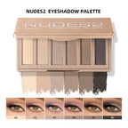 6 Colors Eyeshadow Palette Long-Lasting Rich Pigment Neutral Nude Tones Blendable Matte Shades Portable Daily Party Eye Makeup