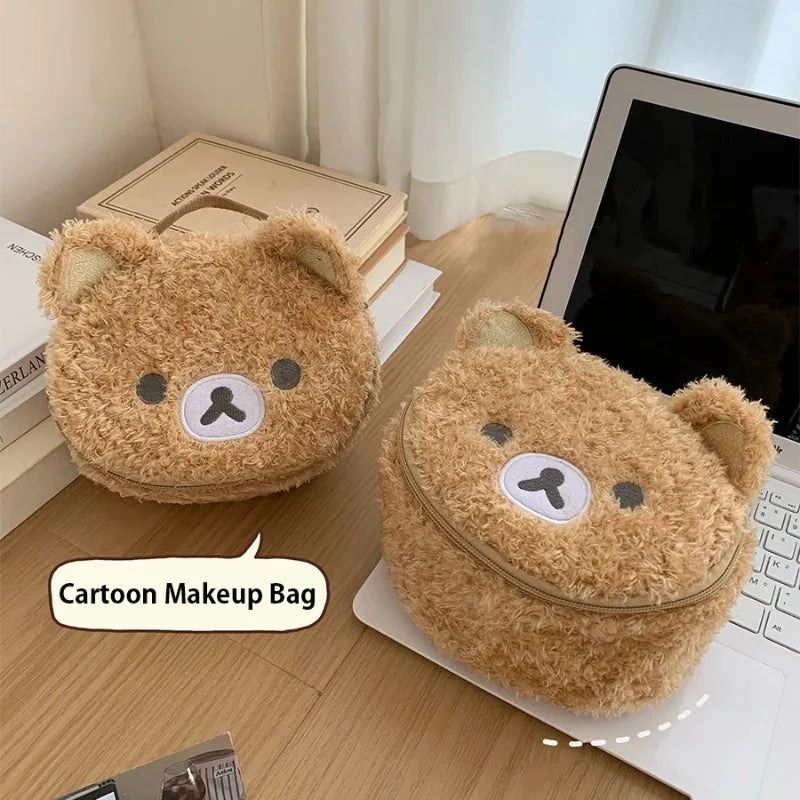 Large CapacityP Lushes Makeup Case Anime Relaxed Bear Cosmetic Cases Women Jewelry Storage Pouch Girl Organizer Handbags Gift