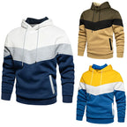 Spring Autumn Fashion splicing Men's Hoodies long sleeve Casual Hoodies Sweatshirts pure color Sweatshirt men tops Pullover