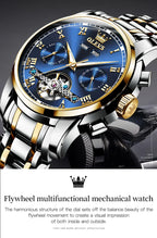 OLEVS 6607+6602 Original Men Women Watch Luxury Brand Tourbillon Mechanical Watch High end Romantic Lover Date Gift Couple Watch