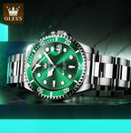 OLEVS 5885 Mens Watch Auto Date Stainless Steel Strap Diving Series Waterproof Men's Sports Watch