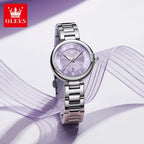 OLEVS Elegant Fashion Women's Watches Luxury Brand Quartz Watch for Ladies Waterproof Stainless Steel Luminous Date Wristwatch