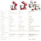 BioloMix 7L Food Mixers for Baking, 1200W DC Motor Stand Mixer, with Dough Hook, Whisk & Beater, Meat Grinder Attachment
