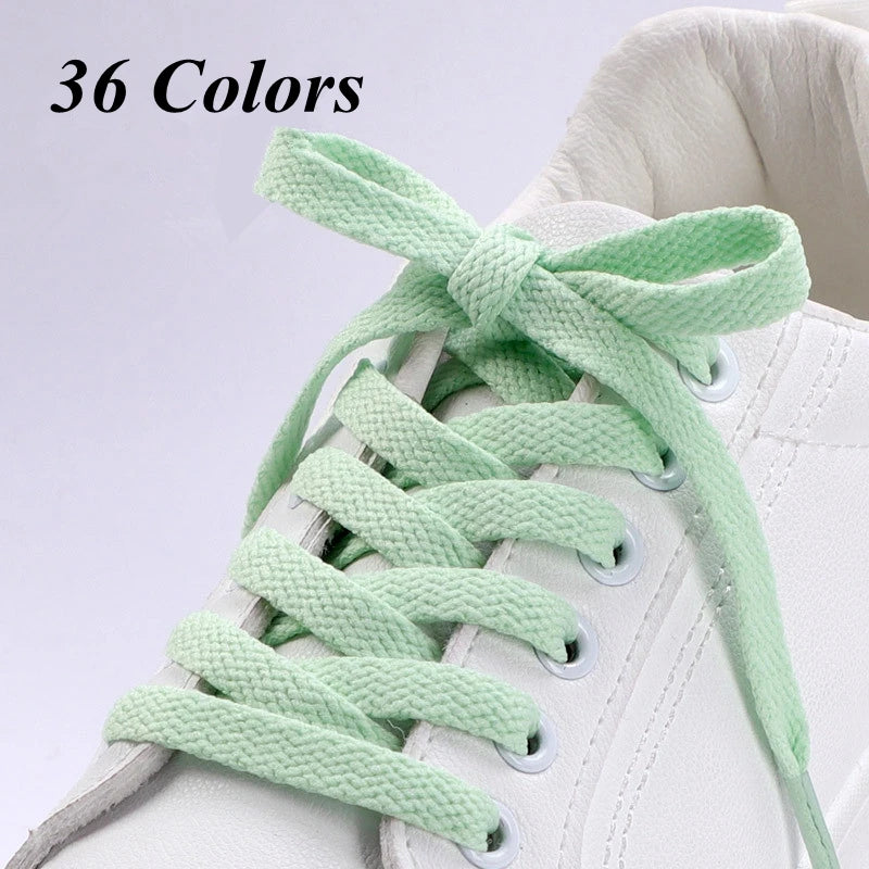 1pair Classic Basics AF1 Flat Shoelaces Sneakers Shoelace Canvas Shoes Basketball Shoe Laces Black White Color Shoes Accessories