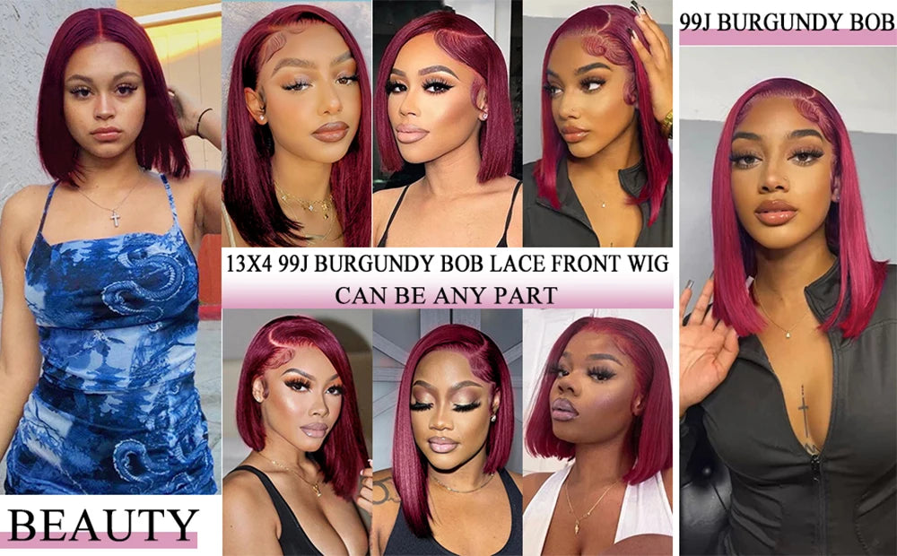 27# Blonde Short Bob Wig Human Hair 210% Straight 13x4 Lace Front Wig Human Hair Bob Wigs for Black Women Burgundy Brown Black