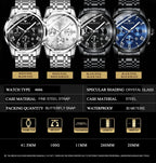 BINBOND 2pcs Couple Watches Fashion Top Brand Men Ladies for Quartz Watch Lover Waterproof Stainless Steel Watch Valentine Gift