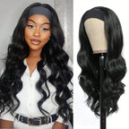 Body Wave Headband Wig Human Hair Wigs Put On And Go 200% Density Brazilian Hair Headband Wig Non Lace Front Human Hair Wigs