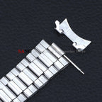 Curved End Watchband Men Women Metal Bracelets 20mm 22mm Stainless Steel Sport Strap Universal Replacement Wristband Accessories