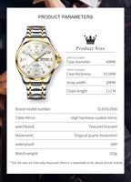 OLEVS 2906 Luxury Original Wristwatch For Man Luminous Week Date Waterproof Classic Business Dress Men's Quartz Watch