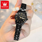OLEVS 5563 Top Woman Watch Classic Business Diamond Scale Calendar Waterproof Ladies Wristwatch Original Quartz Watch for Women