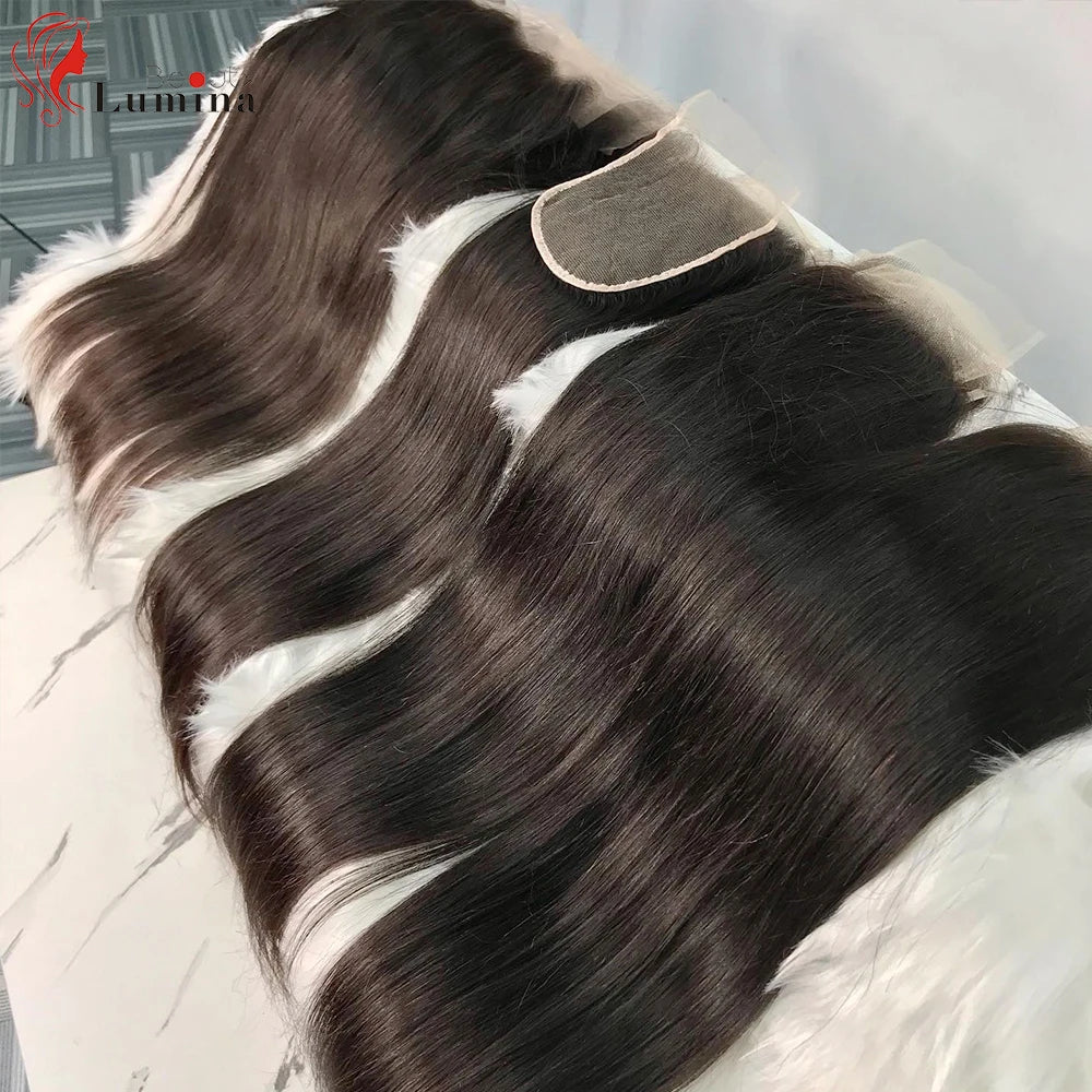 13x4 Lace Frontal Brazilian Straight Human Hair 5x5 Lace Closures Only Pre Plucked Natural Color Remy Hair 8-22 Inch