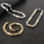 Stainless Steel Byzantine Link Chains Bangle Bracelets for Male Men Cross Chain Bracelet Hip Hop Trendy Wrist Jewelry Gift