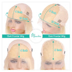 613 Bob Wig 13x6 HD Lace Frontal Wig Blonde Human Hair Wig Silky Straight 13x4 Bob Wigs For Women Bleached Knots 180% 210% Density