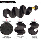Body Wave Bundles Natural Black Human Hair Brazilian Hair Weave Bundles Human Hair Extensions 1 3 4 PCS Bundles