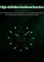 OLEVS 6654 Mens Watch Fashion Chronograph Automatic Mechanical Wristwatch Waterproof Luminous Function Top Brand Watch for Man