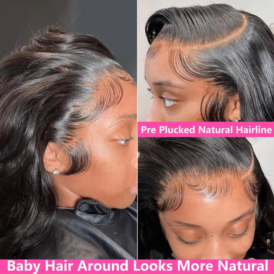 40 42 Inches Silky Smooth Natural Black Body Wave Virgin Lace Wig 16 To 42 Inches 13x6 Wide HD Lace Front 13x4 Daily Lace 250 Density Pre Plucked Undetectable Hairline