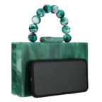 Beading Handbag Marble Acrylic Luxury Box Clutch Evening Bags Wedding Party Chain Shoulder Bag Dinner Dress Purse Festival Gift
