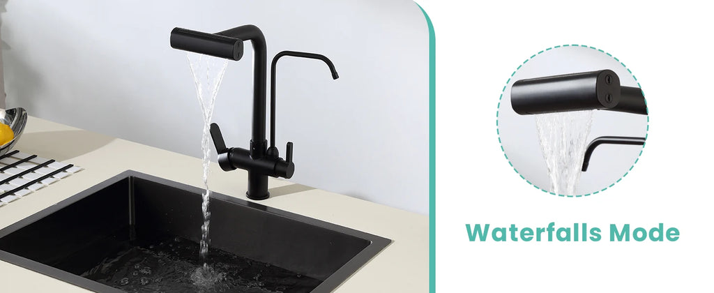3 Way Pure Water Filter Kitchen Faucets Black Pull Out Filter Kitchen Sink Faucet Hot Cold Mixer Tap Pull Down Kitchen Faucet