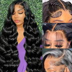 Body Wave Human Hair Lace Frontal Wigs 30inch Brazilian 13x6 Lace Frontal Wig Loose Wave 13x4 Transparent Lace Front Wig 200%