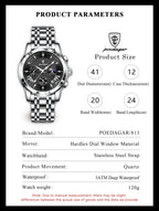 POEDAGAR Original Military Men Watches Waterproof Luminous Date Chronograph Man Watch Stainless Steel Men's Quartz Watches Reloj