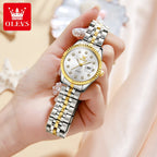 OLEVS 5526 Women Watch Diamond Scale Quartz Fashion Ladies Wrist Watches Date Waterproof Luminous Luxury Dress Watch For Women