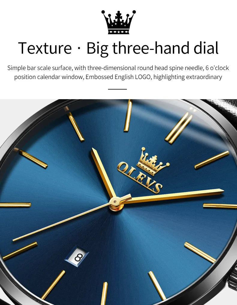 OLEVS 5869 Original Brand Fashion Men's Watch Simplicity Dial Trendy Quartz Watch Waterproof Date Milanese Mesh Belt  Wristwatch