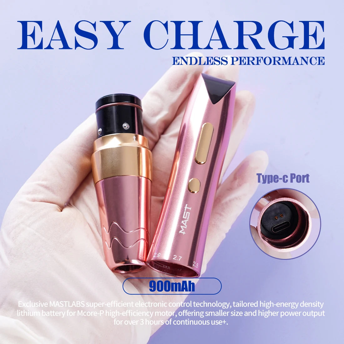 Mast P60 Permanent Makeup Tattoo Machine 5 Adjustable Strokes LED Digital Display Lightweight Design for Eyebrows Eyeliner Lip