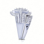 2pcs/set Luxury Exaggerated Ladies Sparkling Square Zirconia Ring Set for Bridal Wedding Valentine's Day Gift Eternity Jewellery