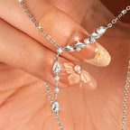 Abestecom 14K Gold Plated D Color VVS1 Moissanite Water Drop Pendant Necklace Adjustable Chain Valentine Gift Jewelry For Women