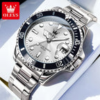 OLEVS New Man Watch Luxury Top Brand One-Way Rotating Outer Ring Design Quartz Watch for Men Auto Date Waterproof Wrist Watches