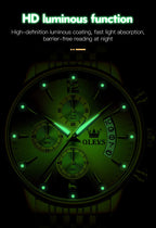OLEVS Men Watches Top Brand Luxury Watch Waterproof Stainless Steel Men Wristwatch Luminous Quartz Watch Box Gift Set