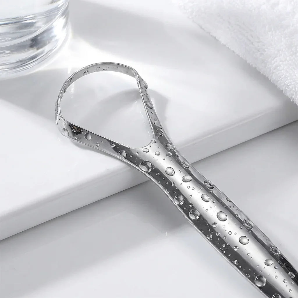 Stainless Steel Tongue 1pc Scraper Tongue Coating Cleaner TongueCoating Brush Cleaning Tongue Coating Removing Bad Breath OralCa