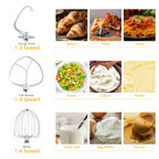 BioloMix Kitchen Food Stand Mixer, Blender, Quiet Motor, Cream Egg Whisk, Whip Dough Kneader, 6-Speed, 1200 W, 6 L, DC