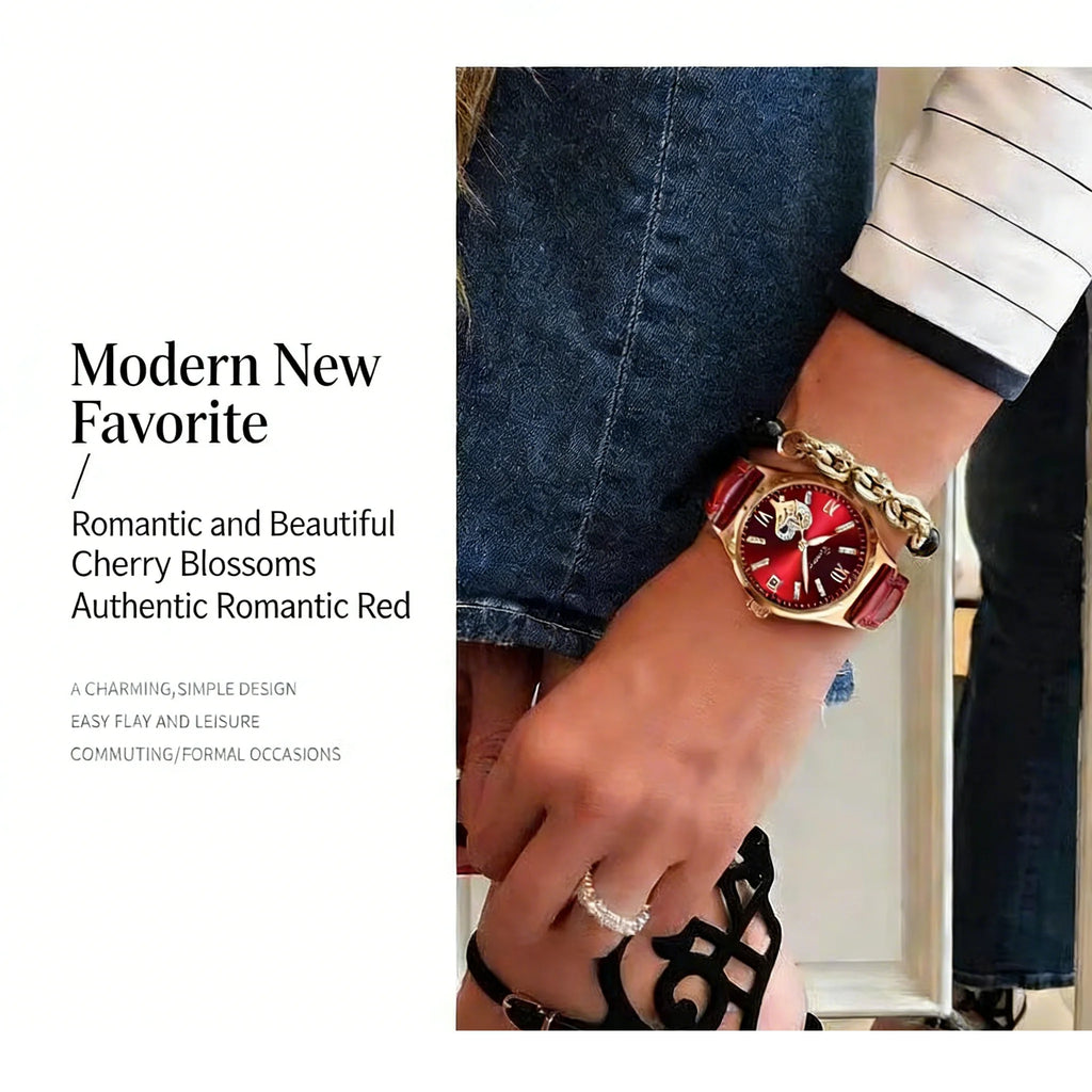RUIXINE Fashion Woman Watches Waterproof Luminous Date Leather Quartz Wristwatch Elegant Dress Ladies Watch For Woman's Gift