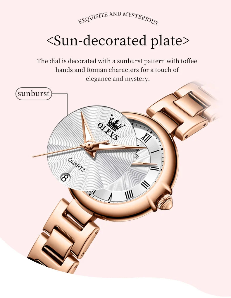 OLEVS 5608 Women Fashion Watch Stainless Steel Calendar Night Light Watch Original Brand Elegant Women Quartz Watch Reloj Mujer