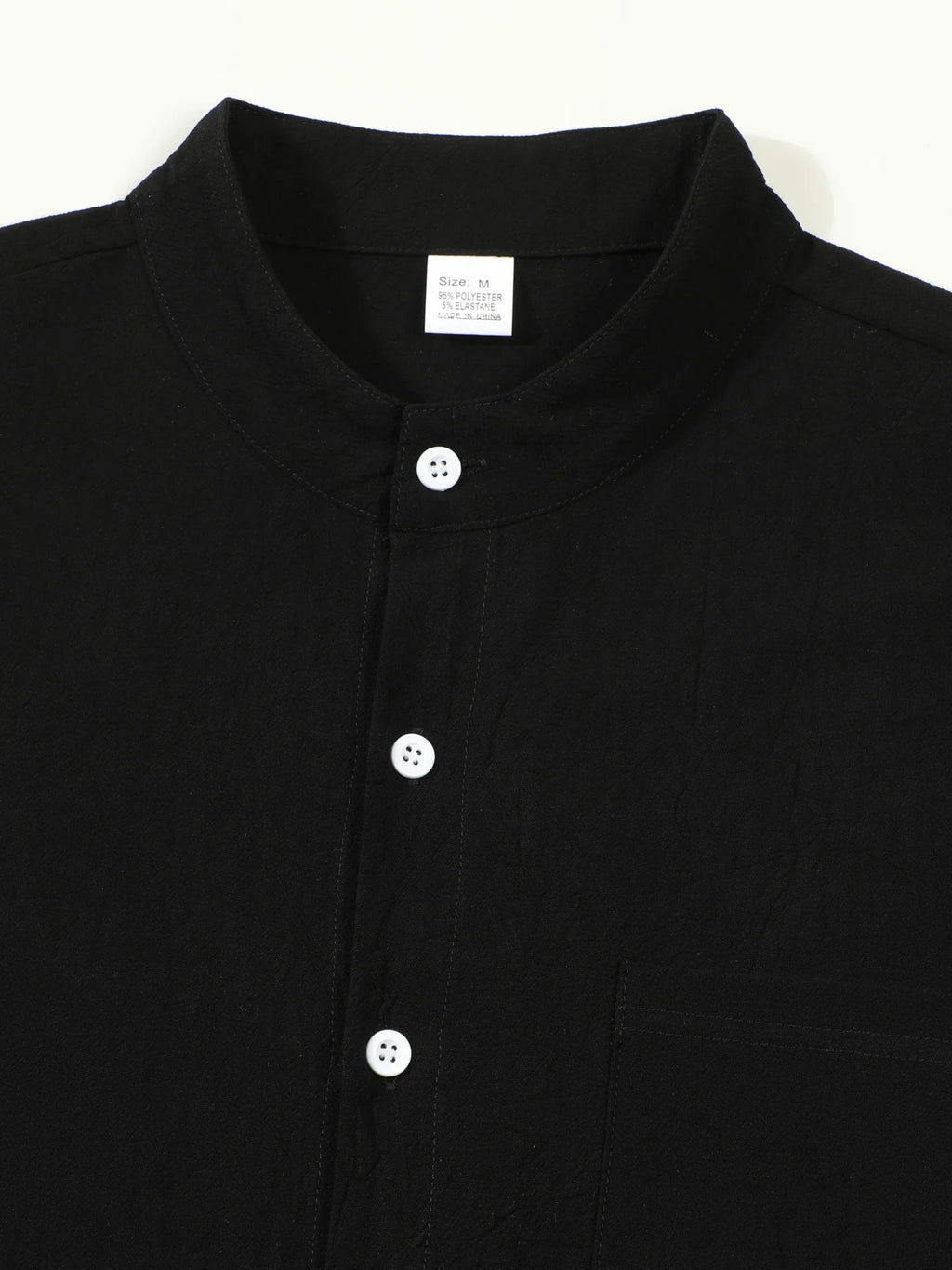 Autumn men's clothing 2025 new item men's solid color cotton and linen shirt stand up collar cardigan long sleeved casual busine