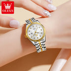 OLEVS 5526 Women Watch Diamond Scale Quartz Fashion Ladies Wrist Watches Date Waterproof Luminous Luxury Dress Watch For Women