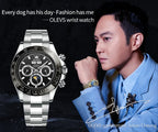 OLEVS 6654 Mens Watch Fashion Chronograph Automatic Mechanical Wristwatch Waterproof Luminous Function Top Brand Watch for Man