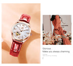OLEVS Luxury Brand Skeleton Heart Dial Automatic Mechanical Women Watch Ladies Watches Ladies Waterproof Wristwatch Female