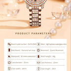 OLEVS 9943 Fashion Ladies Watch Full Diamond Roman Dial Waterproof Elegant Original Quartz Wristwatch For Women
