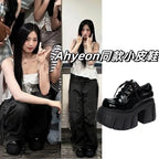 Platform Leather 2026 Spring 10cm New Muffin Fashion Heightening Women's Internet Celebrity Small Single High Heels Shoes