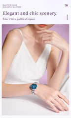 OLEVS 5608 Luxury Brand Women's Wristwatch Waterproof Stainless Steel Strap Luminous Date Quartz Watch for Ladies