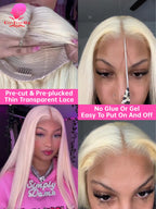 613 Glueless Wigs Human Hair 5x5 Lace Closure Wig Bone Straight Blonde Pre Plucked Glueless Wig Remy Human Hair Wigs Ready To Go