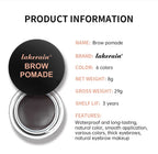 Lakerain Brow Pomade with Dual-Ended Brush Long-Lasting Waterproof Sweatproof Natural Smooth Eyebrow Brow Pencil Makeup