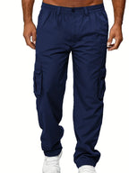 Men's Cargo Pants Sweatpants Outdoor Loose Straight Long Trousers Summer Casual Multi-Pocket Durable Workwear Male Trousers