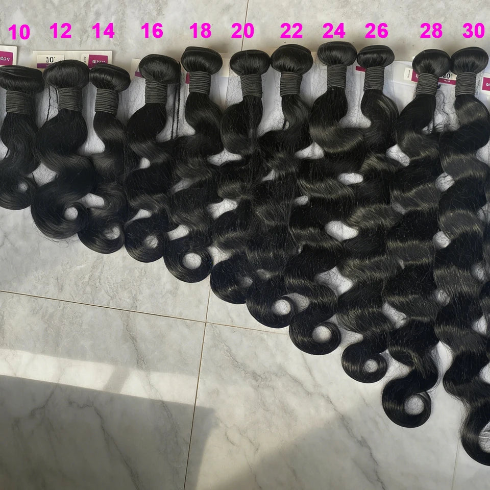 30 40 Long Body Wave Bundles Human Hair 8-40 Inch Brazilian Raw Unprocessed Raw Virgin Human Hair Wavy 2/3/4 Bundles