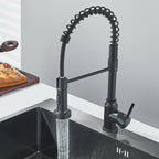 Shinesia Black Kitchen Faucet Stainless Steel Mixer Tap 360 Degree Rotation Stream Sprayer Nozzle Kitchen Sink Hot Cold Taps